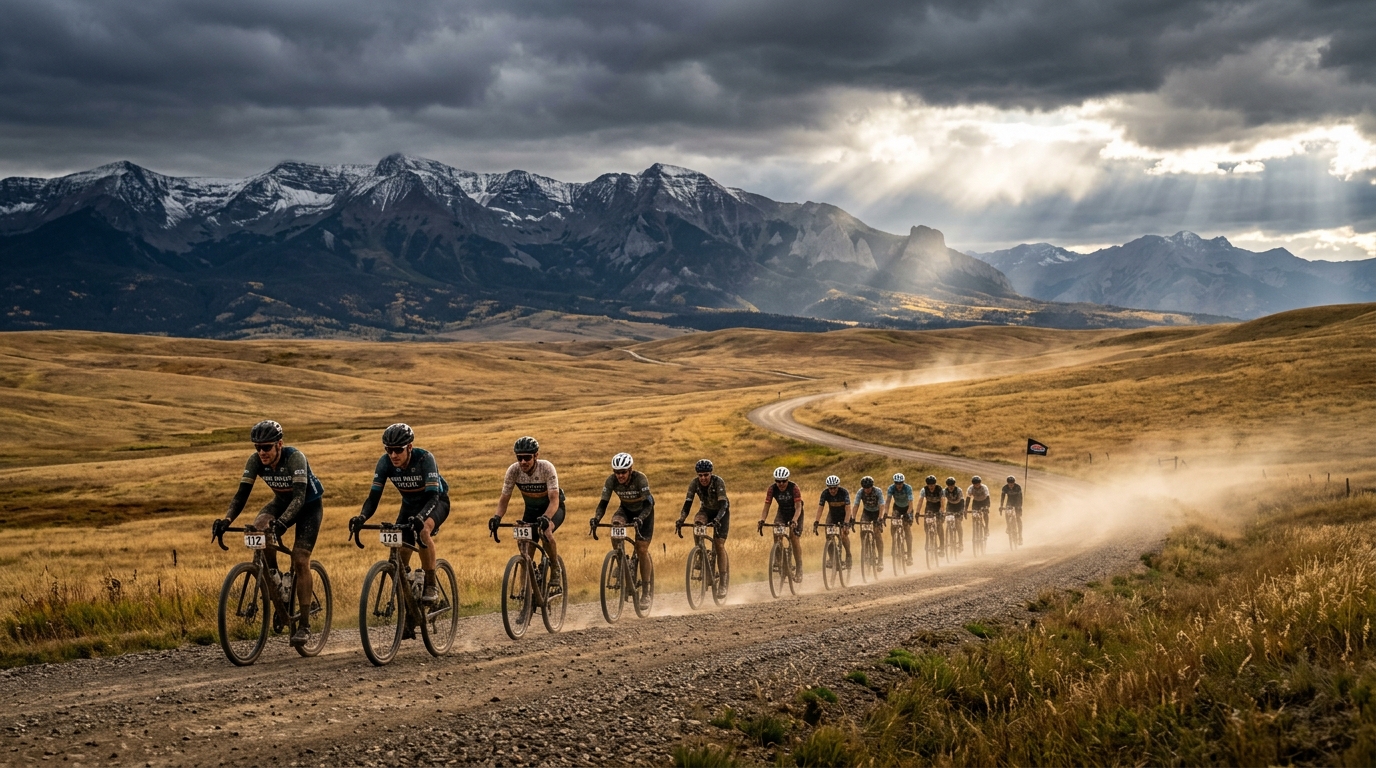 Endurance Gravel Peloton on Distant Horizon