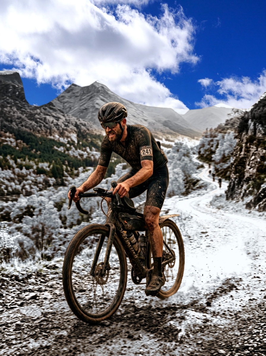 Gravel Century Magazine Q1 2027 Cover - High Altitude Snow Pass